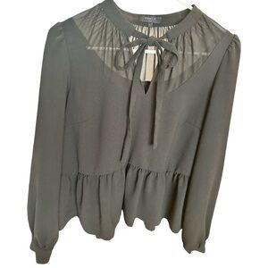 FRNCH Tie-Neck Blouse Women’s Black Size S